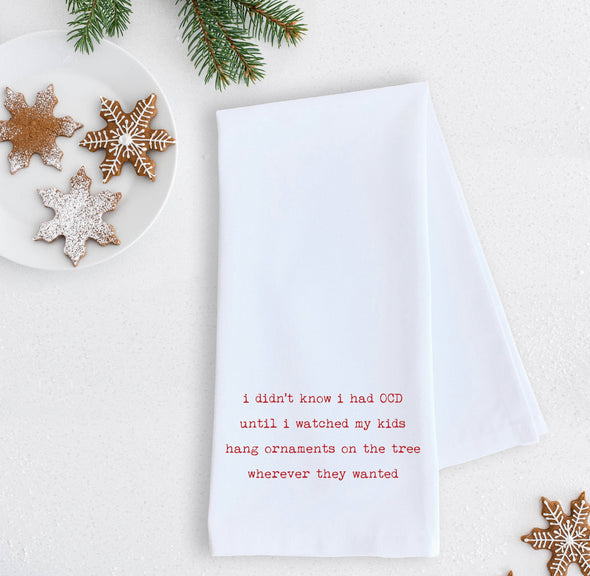 Kids Hanging Ornaments Tea Towel