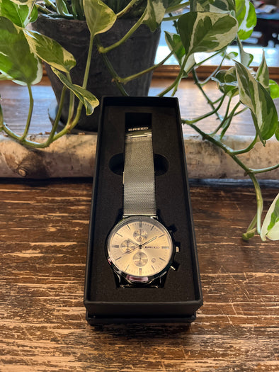 Espinosa Chronograph Mesh Watch- Silver