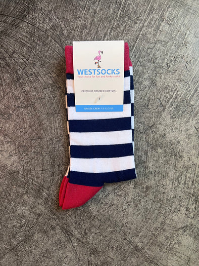 Socks-Navy/White/Red Stripe