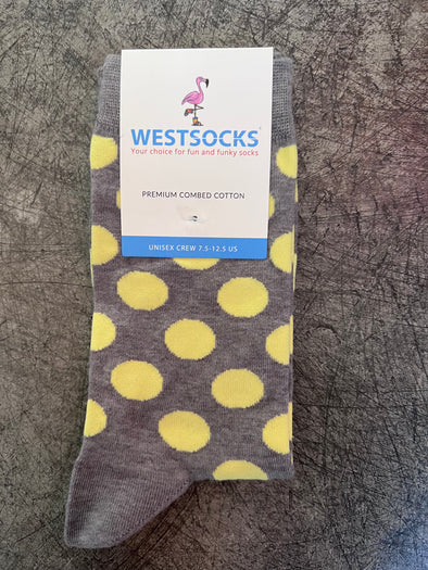 Socks/Polka Dots-Gray/Yello