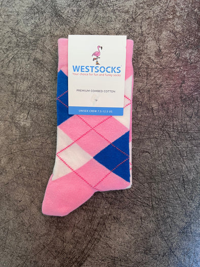 Socks-Pink Argyle